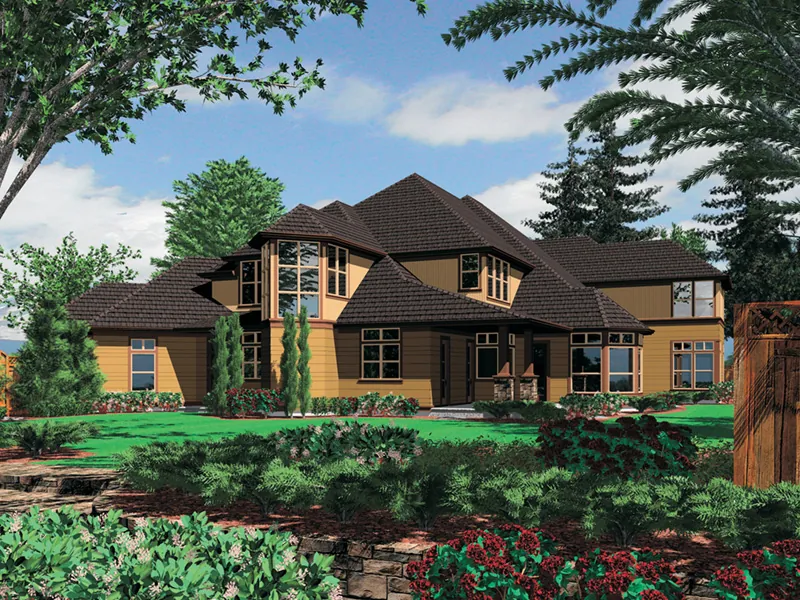 Prairie House Plan Color Image of House - Donegal Place Luxury Home 011S-0161 - Shop House Plans and More
