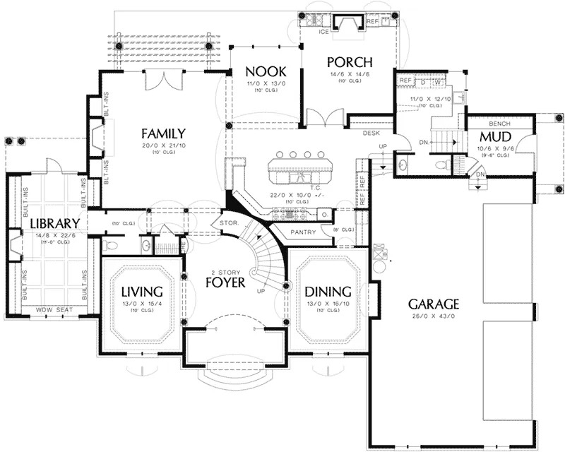 Luxury House Plan First Floor - Cortland Hill Luxury Home 011S-0163 - Shop House Plans and More