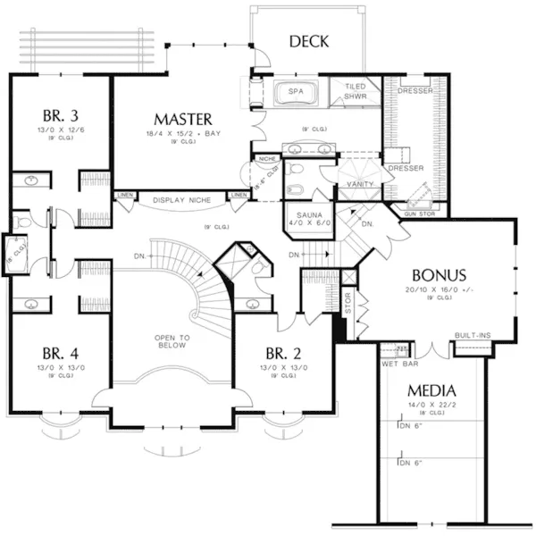 Traditional House Plan Second Floor - Cortland Hill Luxury Home 011S-0163 - Shop House Plans and More