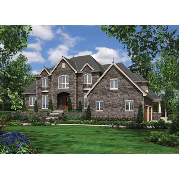 Traditional House Plan Front of Home - Cortland Hill Luxury Home 011S-0163 - Shop House Plans and More