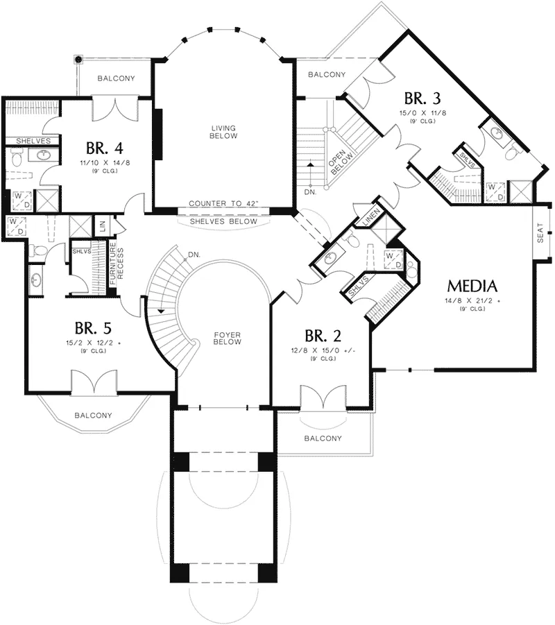 Luxury House Plan Second Floor - Corsica Cove Luxury Home 011S-0164 - Shop House Plans and More