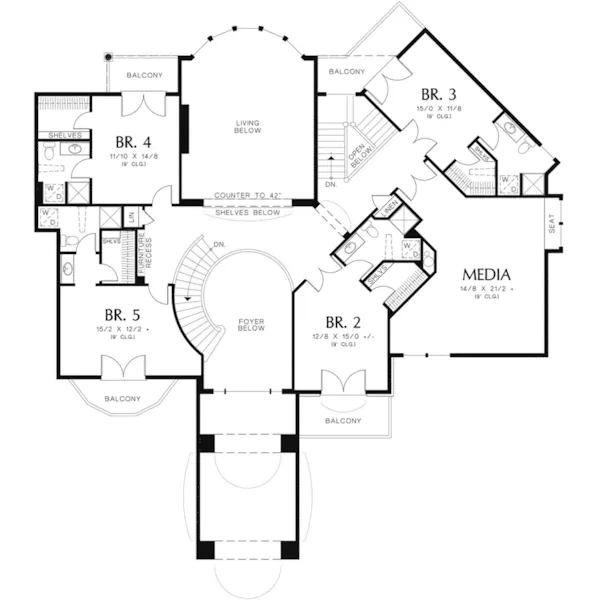 Traditional House Plan Second Floor - Corsica Cove Luxury Home 011S-0164 - Shop House Plans and More