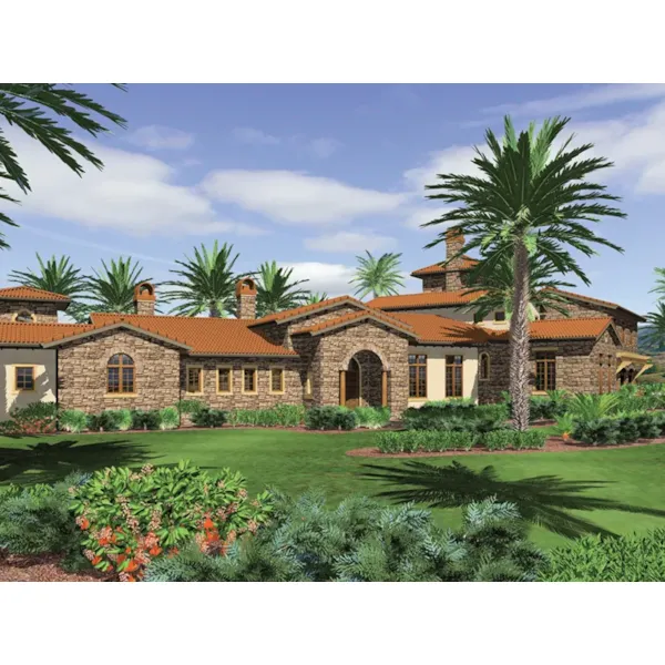 Italian House Plan Front of Home - Corona del Mar Luxury Home 011S-0166 - Shop House Plans and More