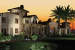 Adobe House Plans & Southwestern Home Design Front Photo 03 - Corona del Mar Luxury Home 011S-0166 - Shop House Plans and More