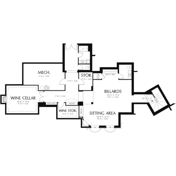 Italian House Plan Lower Level Floor - Corona del Mar Luxury Home 011S-0166 - Shop House Plans and More