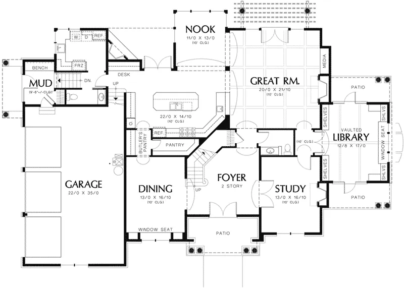 European House Plan First Floor - Cheshire Cove Luxury Home 011S-0167 - Shop House Plans and More