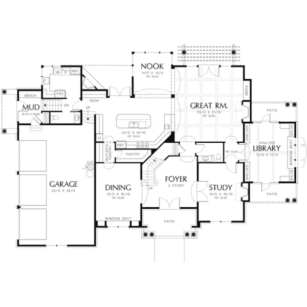 Luxury House Plan First Floor - Cheshire Cove Luxury Home 011S-0167 - Shop House Plans and More