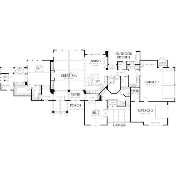 Craftsman House Plan First Floor - Belmont Place Luxury Home 011S-0168 - Shop House Plans and More