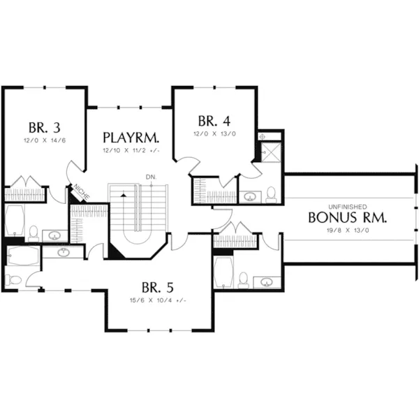 Prairie House Plan Second Floor - Belmont Place Luxury Home 011S-0168 - Shop House Plans and More