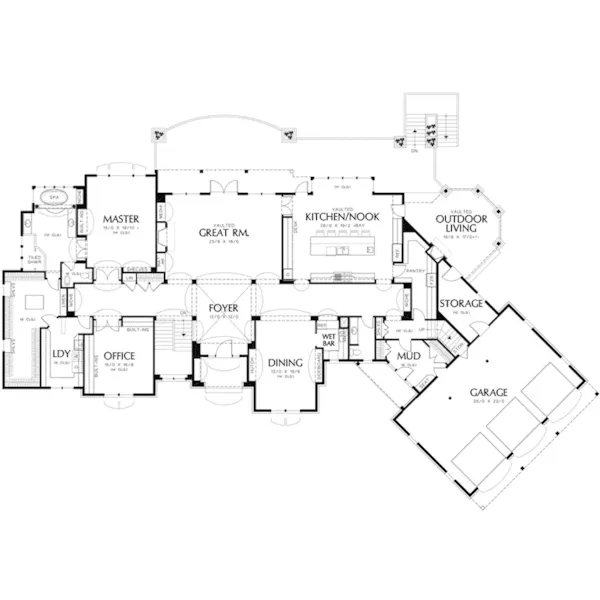 Luxury House Plan First Floor - Bryson Place Luxury Home 011S-0169 - Shop House Plans and More