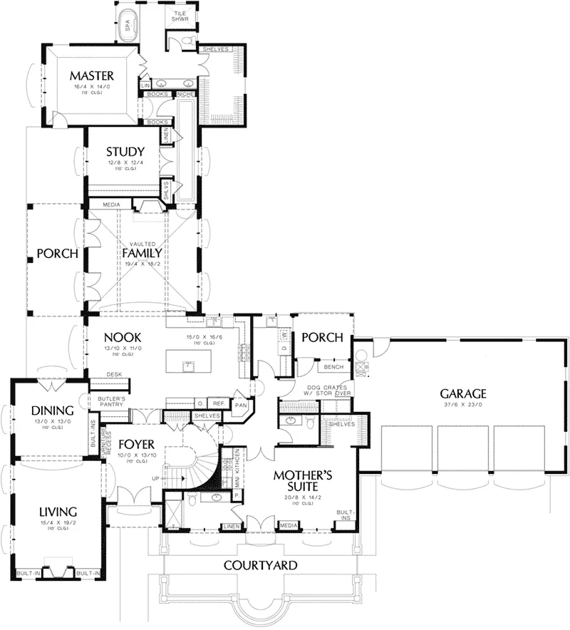 European House Plan First Floor - Augustine Place Luxury Home 011S-0170 - Shop House Plans and More