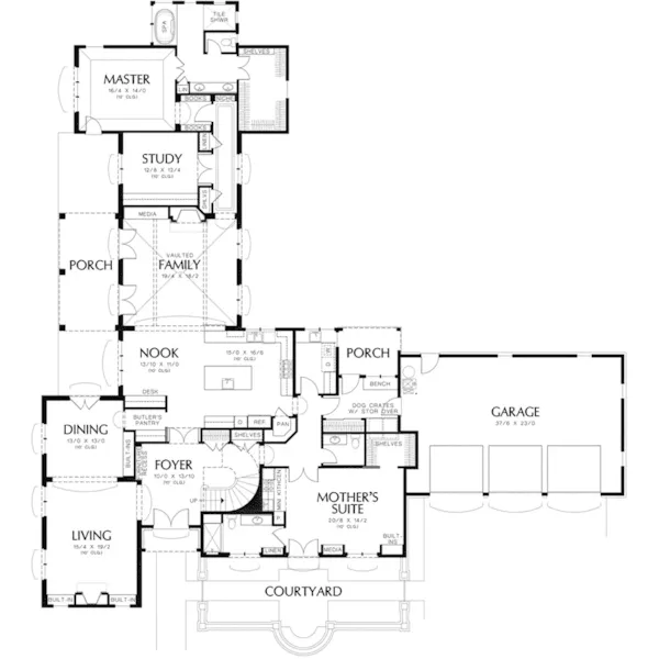 European House Plan First Floor - Augustine Place Luxury Home 011S-0170 - Shop House Plans and More