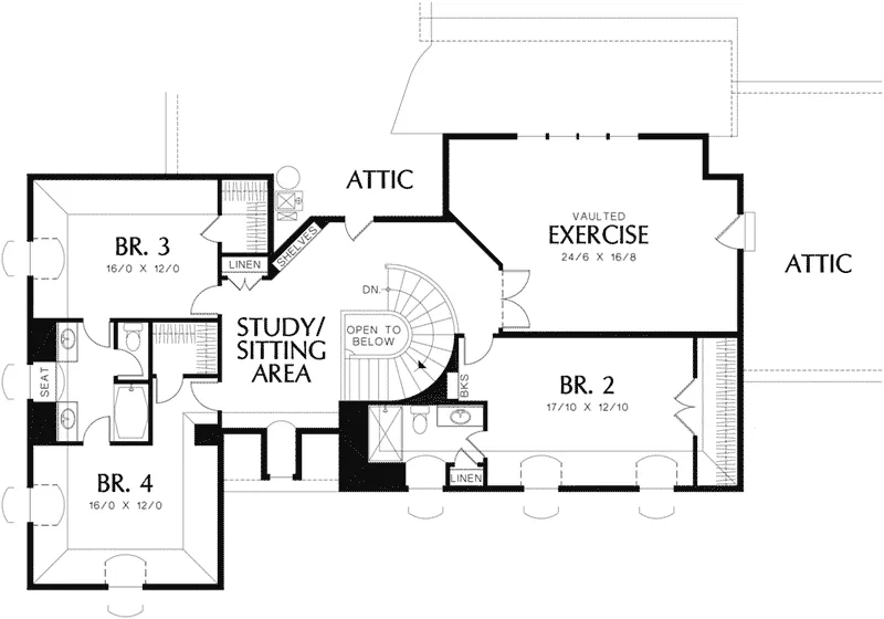 European House Plan Second Floor - Augustine Place Luxury Home 011S-0170 - Shop House Plans and More