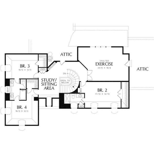 European House Plan Second Floor - Augustine Place Luxury Home 011S-0170 - Shop House Plans and More