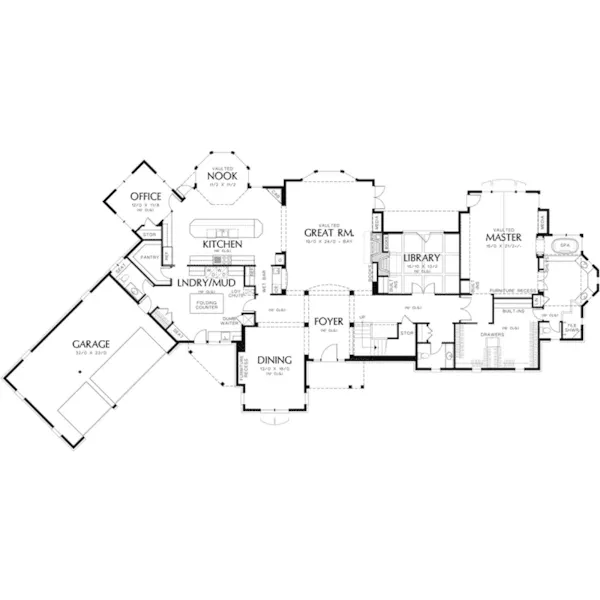 English Cottage House Plan First Floor - Jade Cove Luxury Home 011S-0171 - Shop House Plans and More