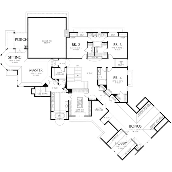 Traditional House Plan Second Floor - Jackson Cove Luxury Home 011S-0172 - Shop House Plans and More