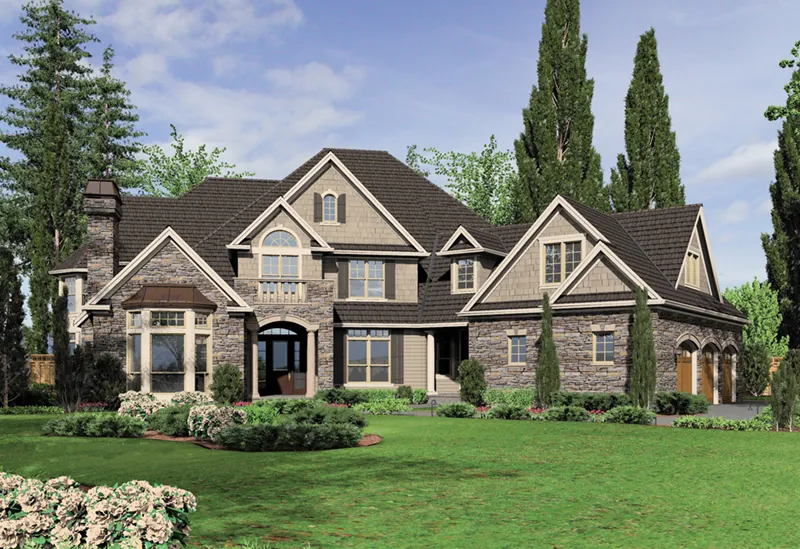 Country French House Plan Front of Home - Jackson Cove Luxury Home 011S-0172 - Shop House Plans and More