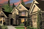 Country French House Plan Front Night Photo - Jackson Cove Luxury Home 011S-0172 - Shop House Plans and More
