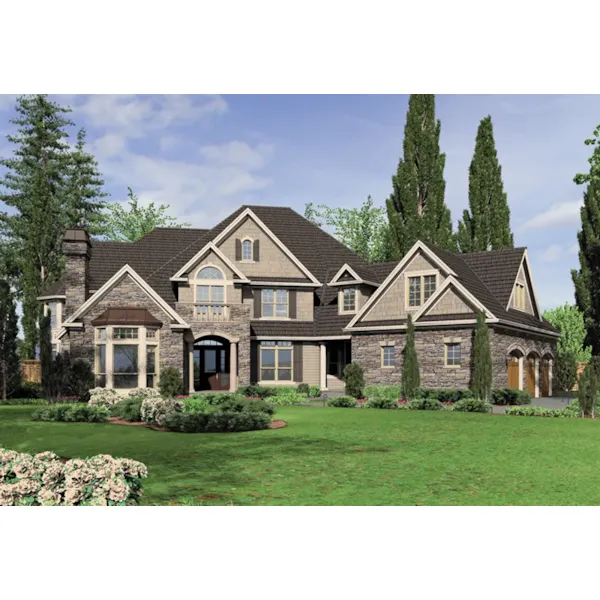 Traditional House Plan Front of Home - Jackson Cove Luxury Home 011S-0172 - Shop House Plans and More