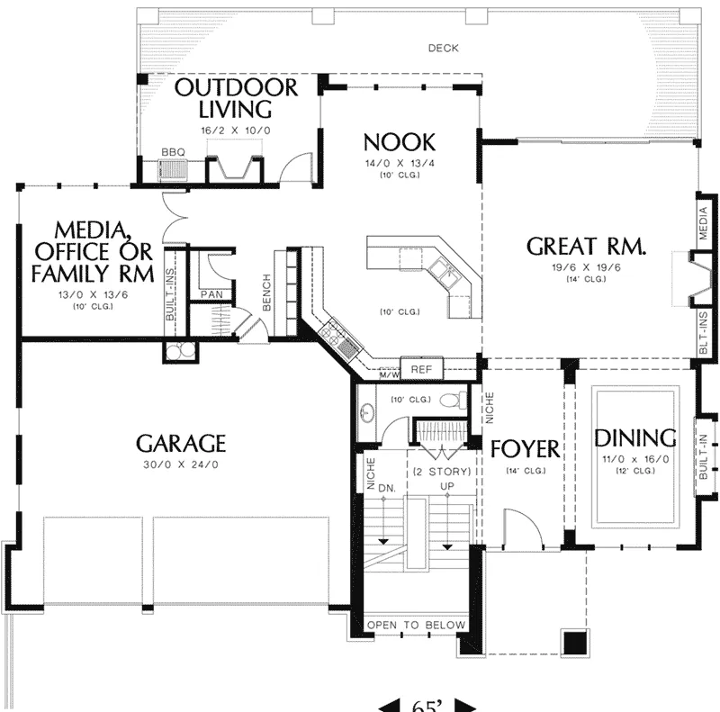 Waterfront House Plan First Floor - Gadsden Point Luxury Home 011S-0174 - Shop House Plans and More