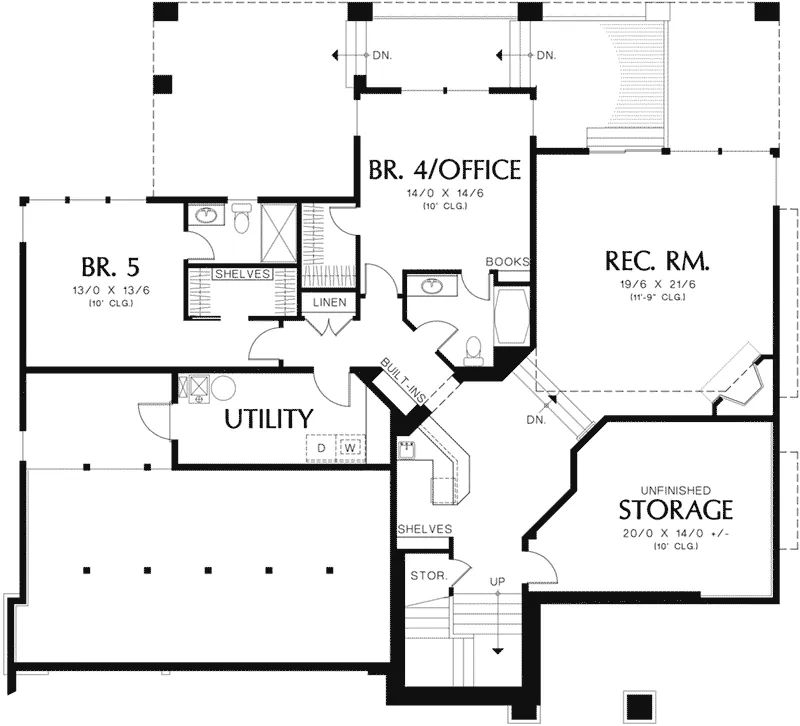 Modern House Plan Lower Level Floor - Gadsden Point Luxury Home 011S-0174 - Shop House Plans and More