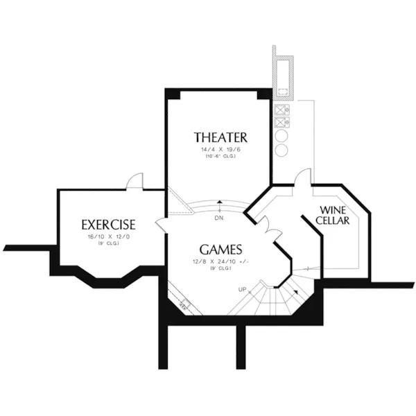 Italian House Plan Lower Level Floor - Tuscany Luxury Home 011S-0176 - Shop House Plans and More