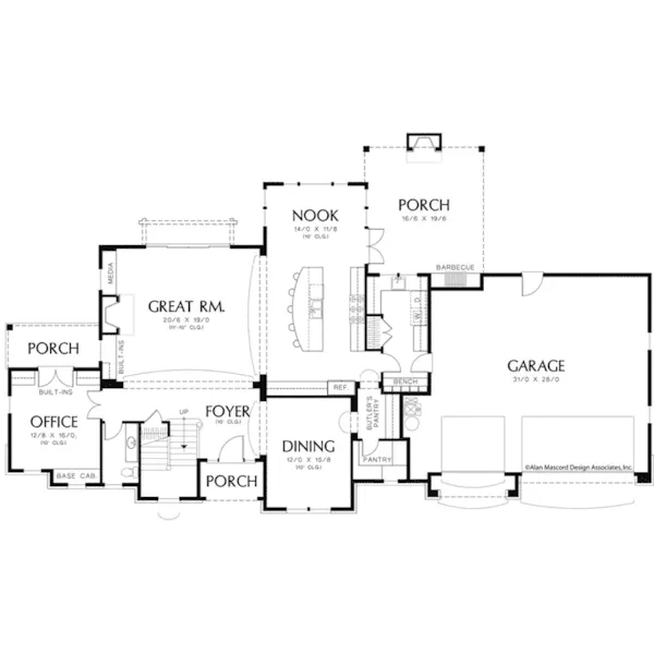 English Cottage House Plan First Floor - Elton Manor Luxury Home 011S-0177 - Shop House Plans and More