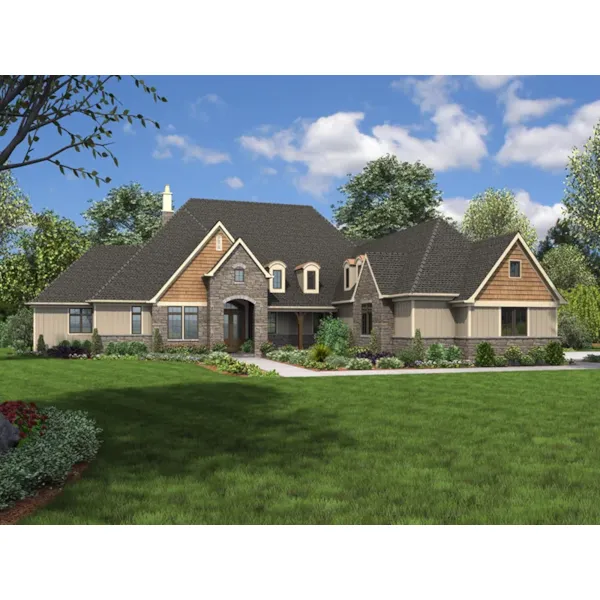 Country French House Plan Front of Home - Caledonia Place Luxury Home 011S-0179 - Shop House Plans and More