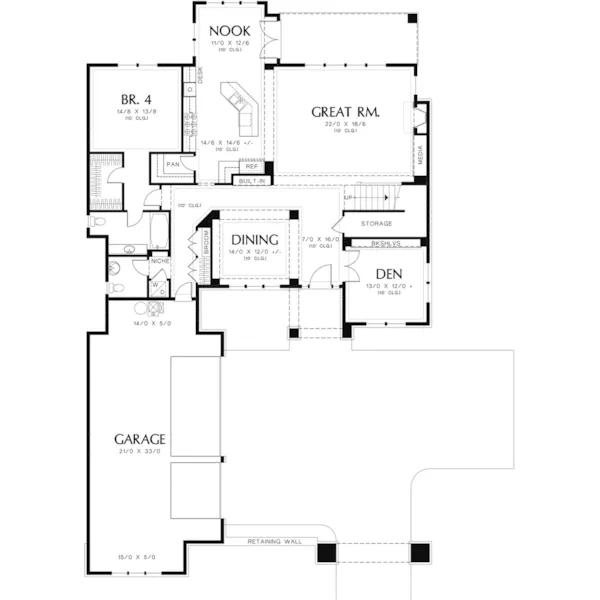 Shingle House Plan First Floor - Casa Corona Luxury Home 011S-0180 - Shop House Plans and More