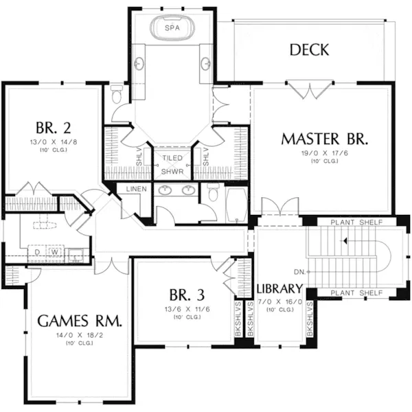 Shingle House Plan Second Floor - Casa Corona Luxury Home 011S-0180 - Shop House Plans and More