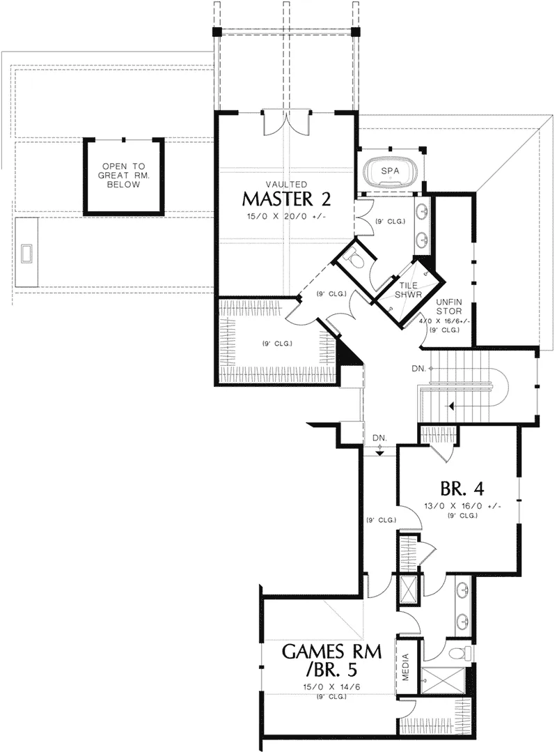 Country House Plan Second Floor - Carwine Luxury Home 011S-0181 - Shop House Plans and More