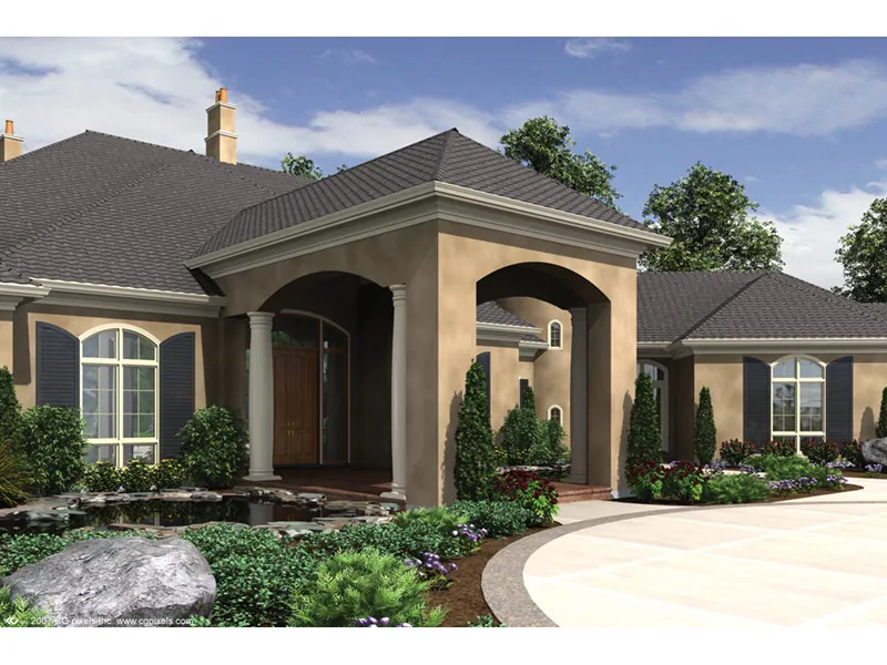 Country French House Plan Front Photo 01 - Casado Luxury European Home 011S-0182 - Shop House Plans and More