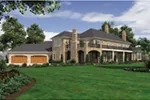 Country French House Plan Rear Photo 01 - Casado Luxury European Home 011S-0182 - Shop House Plans and More