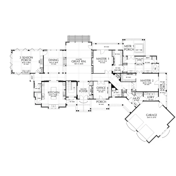 Country House Plan First Floor - Montelle Hill Luxury Home Plans with Two Master Suites