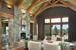 Lake House Plan Great Room Photo 01 - Montelle Hill Luxury Home Plans with Two Master Suites