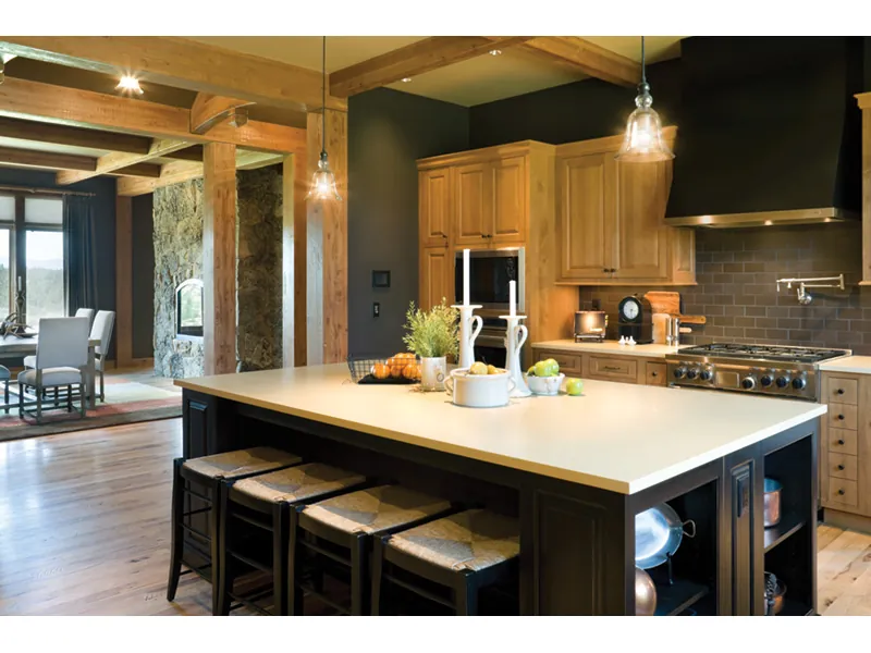 Shingle House Plan Kitchen Photo 01 - Montelle Hill Luxury Home Plans with Two Master Suites