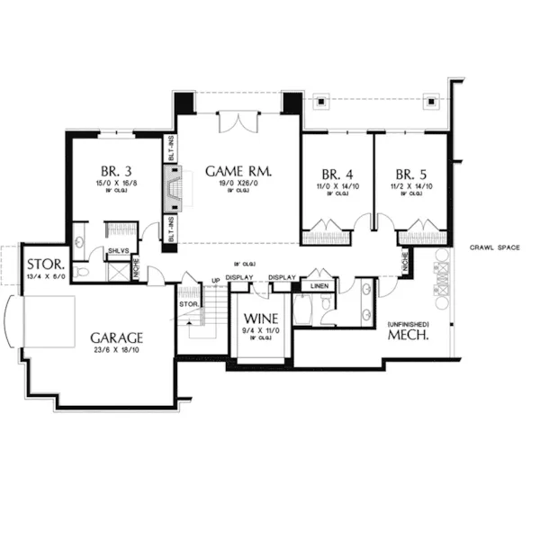 Country House Plan Lower Level Floor - Montelle Hill Luxury Home Plans with Two Master Suites