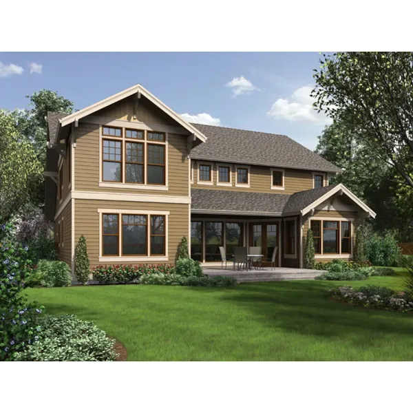 Craftsman House Plan Rear Photo 01 - Saginaw Bay Luxury Home 011S-0186 - Shop House Plans and More