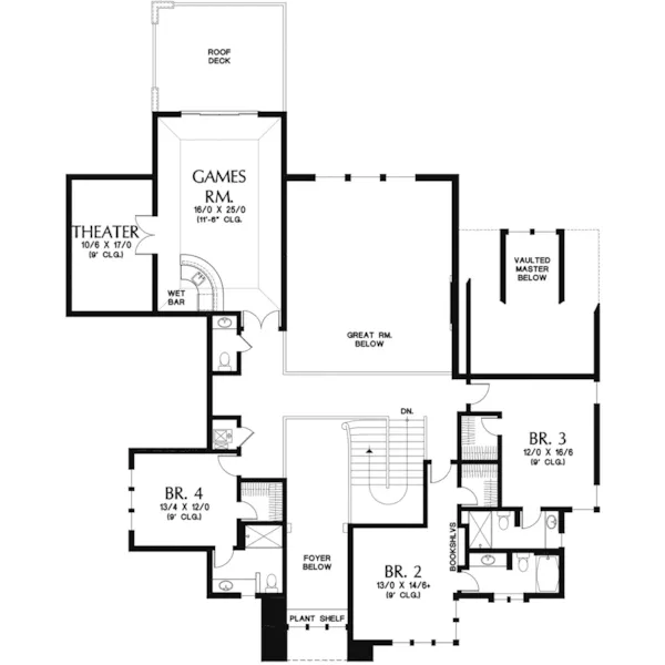 Country House Plan Second Floor - Bronson Point Luxury Home 011S-0190 - Shop House Plans and More