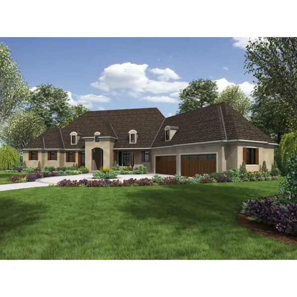 Ranch House Plan Front of Home - Burton Manor European Home 011S-0193 - Shop House Plans and More