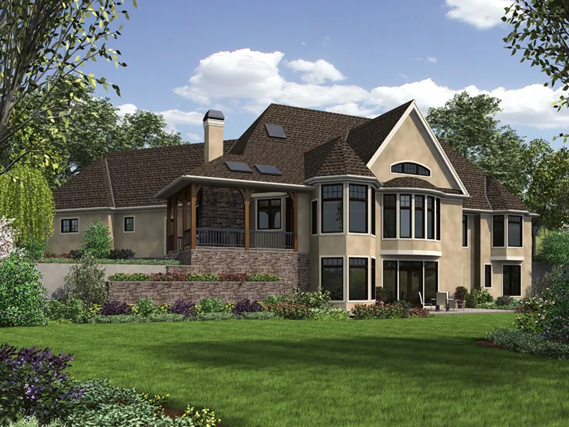 Country French House Plan Rear Photo 01 - Burton Manor European Home 011S-0193 - Shop House Plans and More