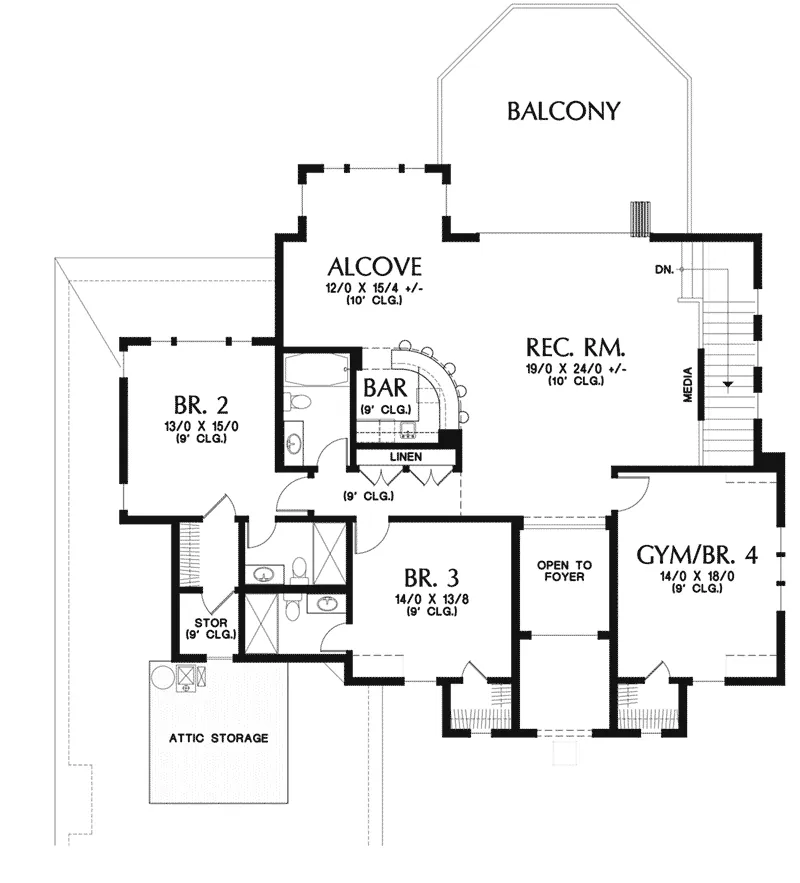 Mediterranean House Plan Second Floor - Rainier Bay Luxury Home 011S-0195 - Shop House Plans and More