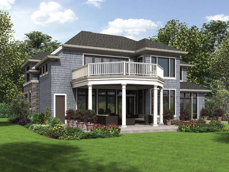 Luxury House Plan Rear Photo 01 - Rainier Bay Luxury Home 011S-0195 - Shop House Plans and More