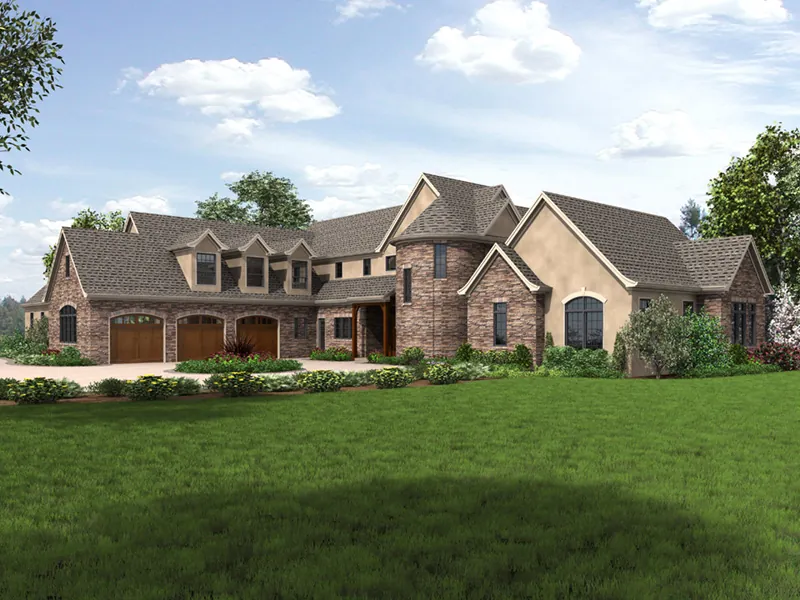 Country French House Plan Front Image - Asbury Park Luxury Home 011S-0196 - Search House Plans and More