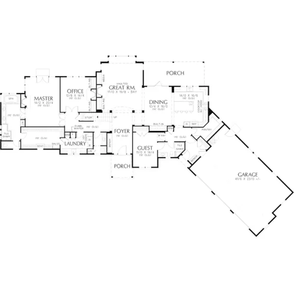 Craftsman House Plan First Floor - Esker Point Luxury Home 011S-0198 - Shop House Plans and More