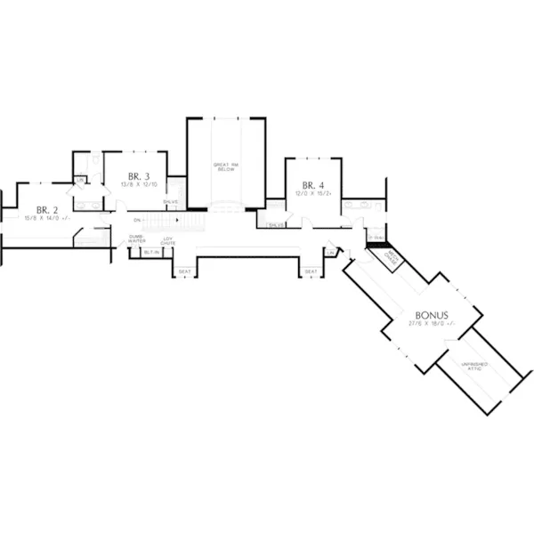 Craftsman House Plan Second Floor - Esker Point Luxury Home 011S-0198 - Shop House Plans and More