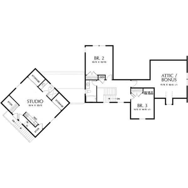 Country French House Plan Second Floor - Feisley Farm Craftsman Home 011S-0199 - Shop House Plans and More