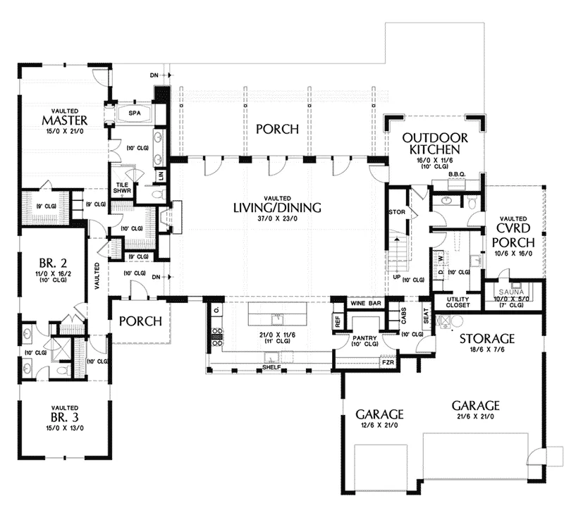 Contemporary House Plan First Floor - Hallow Luxury Modern Home 011S-0200 - Shop House Plans and More
