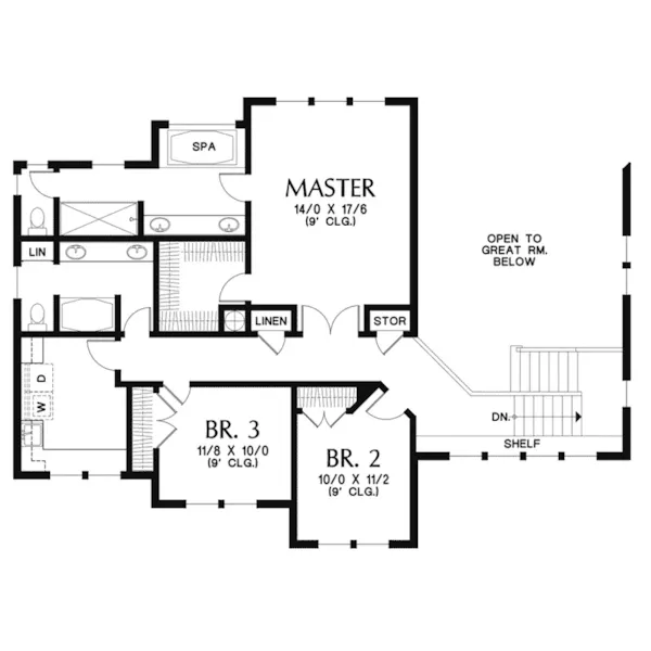 Prairie House Plan Second Floor - Koplar Rustic Modern Home 011S-0201 - Shop House Plans and More