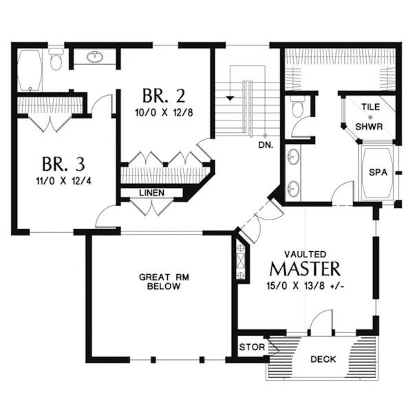 Luxury House Plan Second Floor - Darnall Point Luxury Home 011S-0202 - Shop House Plans and More